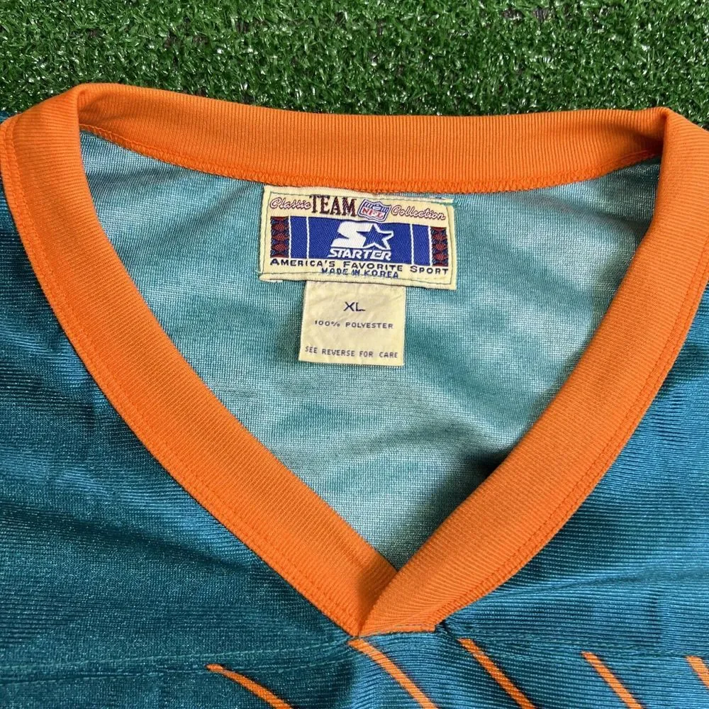 Vintage 1996 Dan Marino Miami Dolphins Big Logo Starter Jersey Mens‎ XL All Over